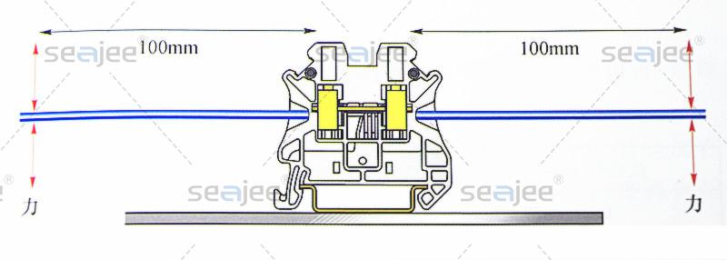接線端子的機械性能測試安裝導(dǎo)軌上的固定定位
